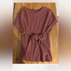 Express Dusty Rose Tie-Front Blouse